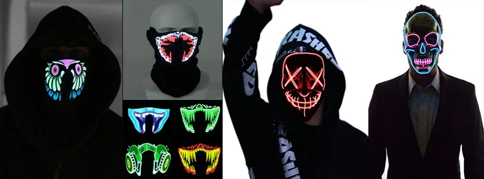 Hot selling LED Rave Mask for DJ, Edc, Ultra, Music Festival, Concerts, Club, EDM, Cyber, Costume, Cosplay, GoGo,