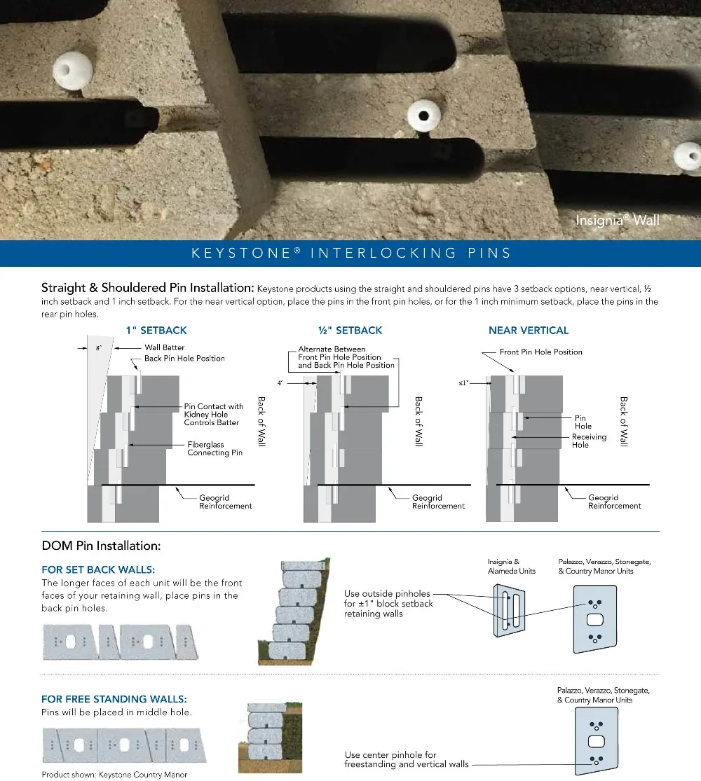 2-Pack Fiberglass Retaining Wall Pins at