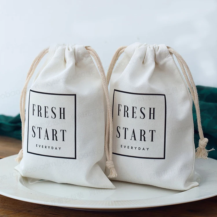 Custom Cheap Cotton Fabric Shoe Drawstring Bag,Wholesale Promotional