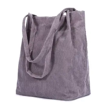 black corduroy tote bag