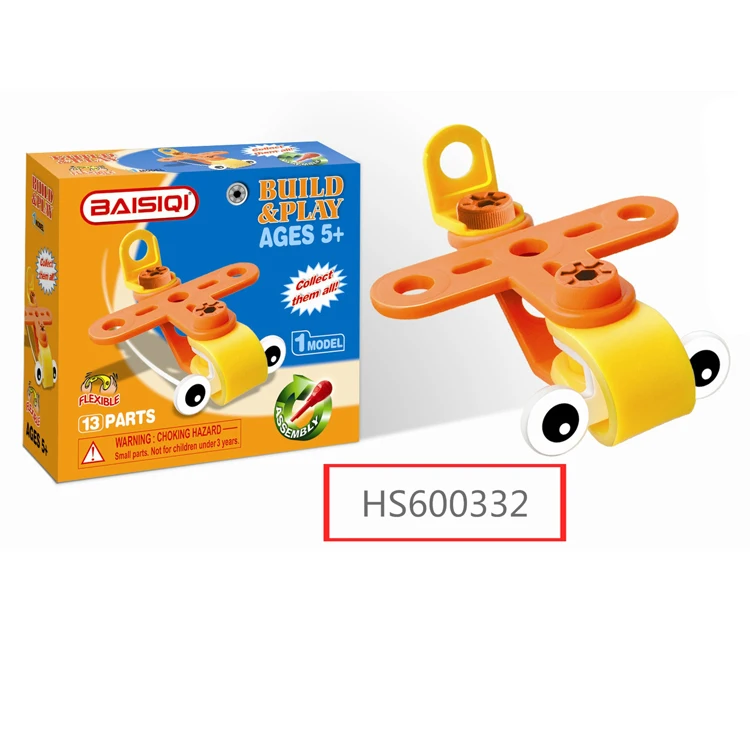 HS600332, HUWSIN toy, Promotional Mini Airplane Building DIY Toy For Child