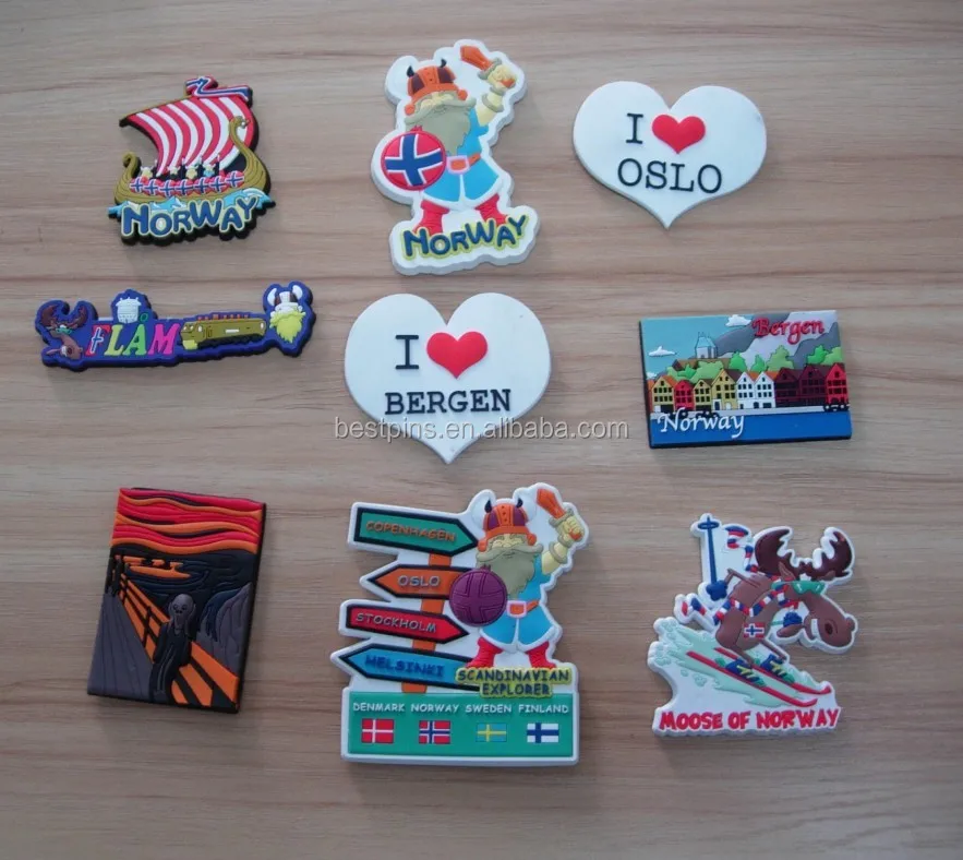 Norway Oslo Filand Country Flag Heart Animal Cattle Shape Fridge