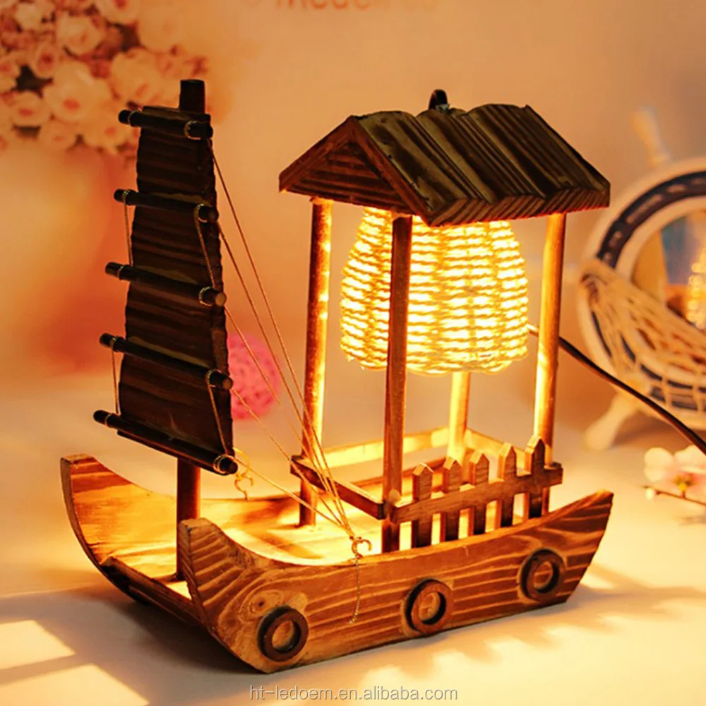 wooden boat lamp