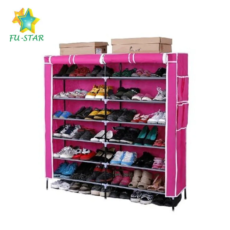 Pn Home Furniture Folding Shoe Rack With Cloth Cover Simple Design With Zipper Non Woven Shoe Rack For Closet Buy Shoe Rack For Closet Metal Folding Shoe Rack Bedroom Wall Cabinet Product On Alibaba Com