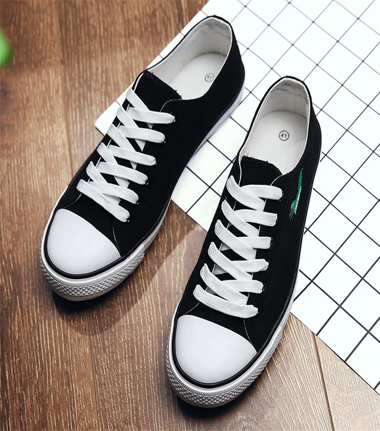 2017 New Style Custom Printed Rubber Sole Mens Black Canvas Shoes High ...