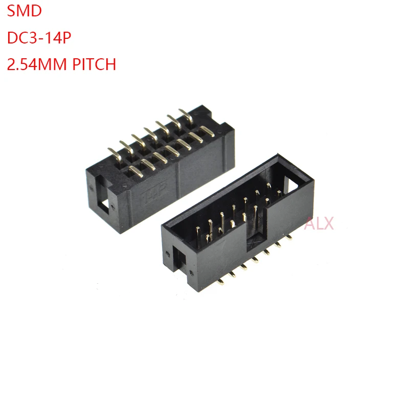 Smt 14 Pin 2 54mm Pitch Male Socket Straight Idc Box Headers Pcb Connector Double Row Smd 2x7pin