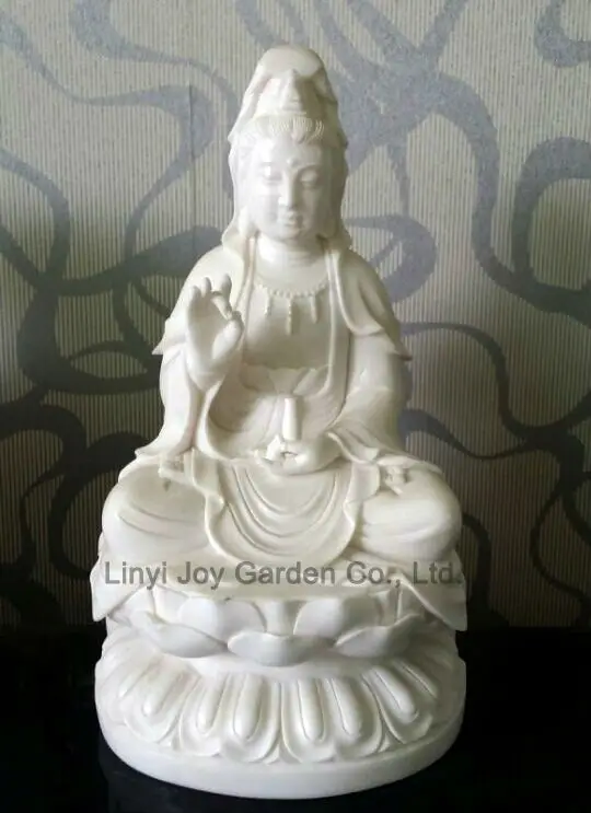 Home Décor Kuan yin Statue JB Premium Marble White Poly Marble with