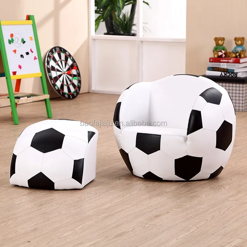 Classic football shape children's sofa 2-piece set children's bedroom kid chair