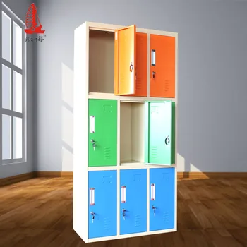 Three Tier Steel Box Ironing Board Storage Cabinet 9 Door Changing Room Locker Closet Three Tier Steel Box Ironing Board Storage Cabinet 9 Door Changing Room Locker Closet