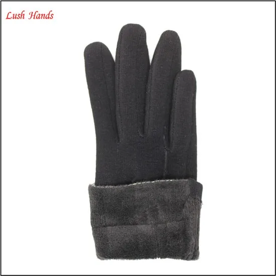 2016 Fashion ladies premium fingered spandex velvet gloves