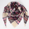 Acrylic knitting pattern triangle scarf with tassels