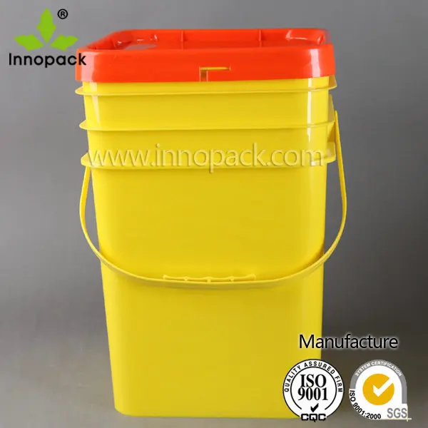 Square 5 Gallon Clear Plastic Paint Bucket With Lid Buy Square 5