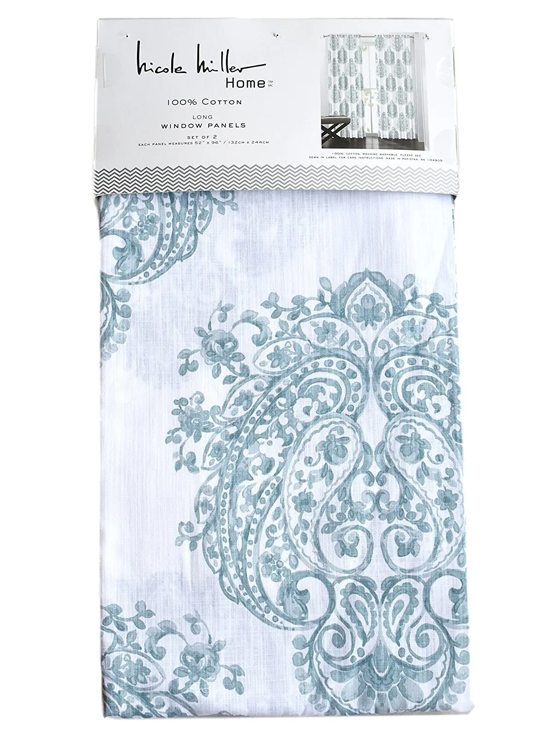 Buy Nicole Miller Home Light Teal Paisley Medallions Window Panels