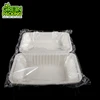 Bagasse Pulp Biodegradable Packaging Clamshell Paper Lunch Takeaway Containers Food Box