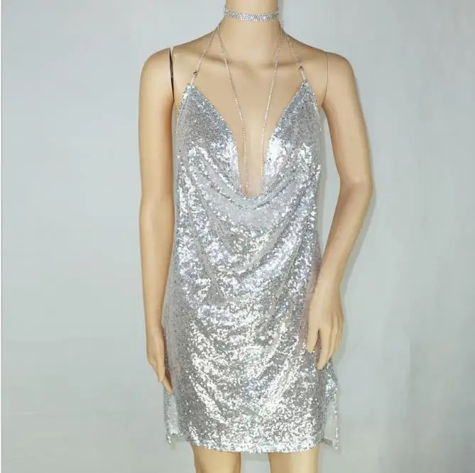 gold sequin club dress