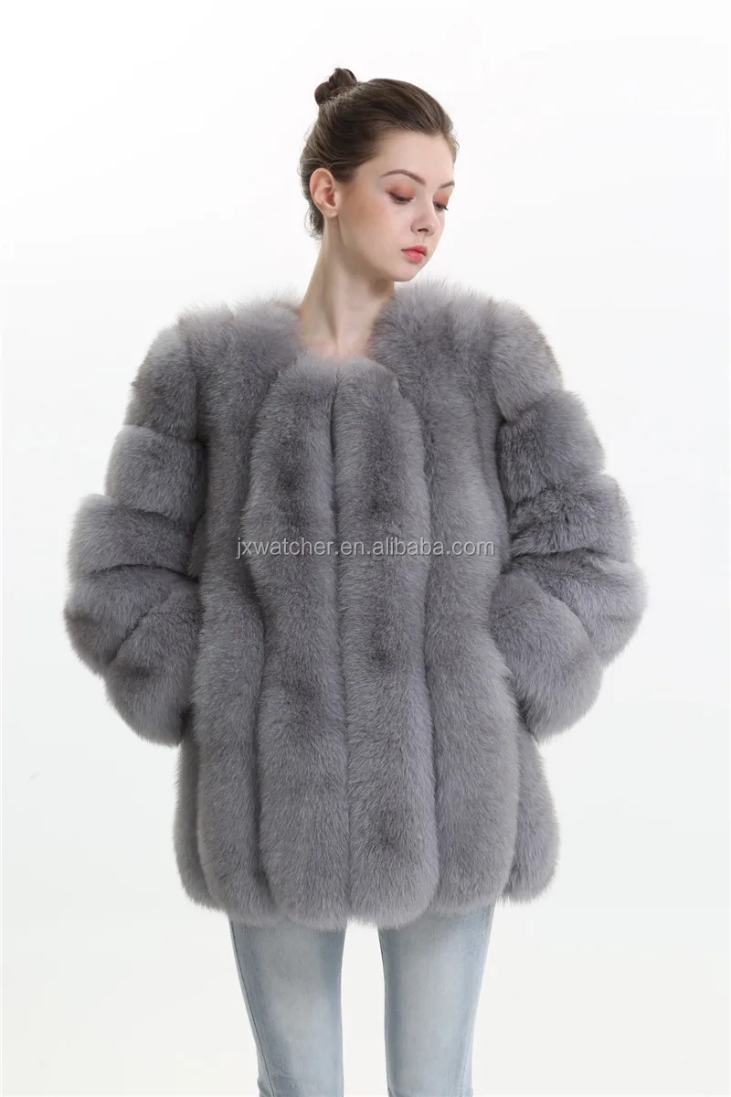 New Design Lady Fur Coat Real Fur Russian Winter Luxury Brand Natural