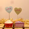 Glitter Love Heart Moon shape Cake Topper