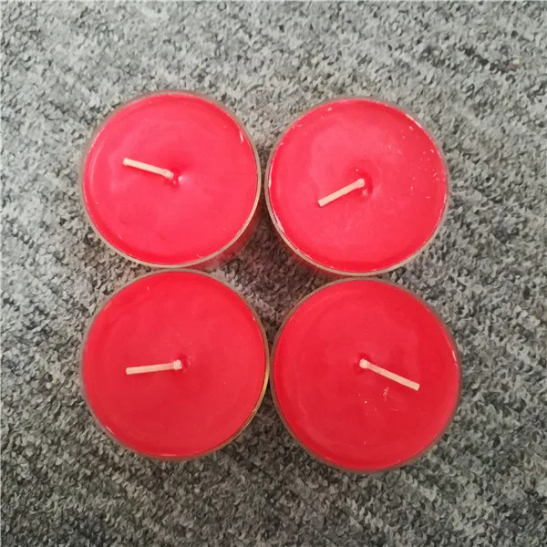 Big red plastic clear cup scented apple tea light candles