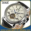2016 Luxury Brand Jaragar Mens Automatic Mechanical Sports Watch Date Tourbillon Leather Band 4 Hands Wrist Watch Clocks relojes