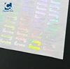 Authenticity custom printable clear transparent hologram sticker