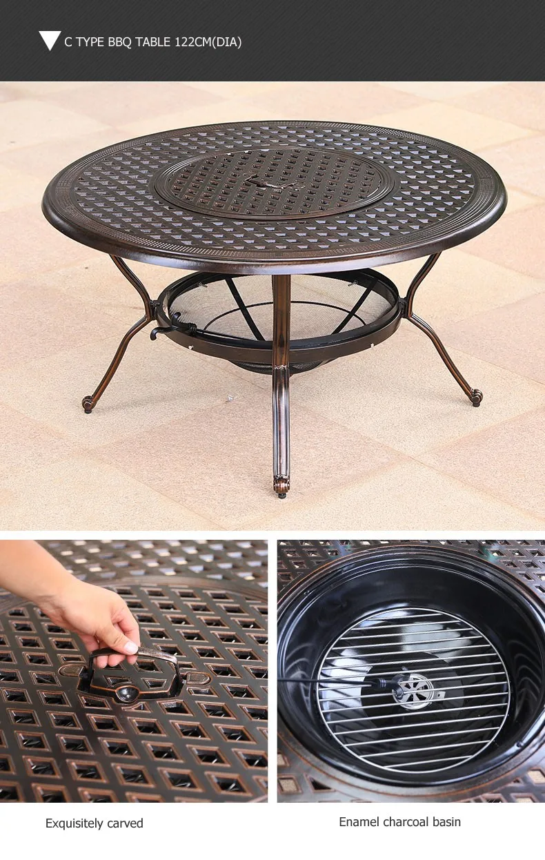 Cast Aluminum Fire Pit Tables For Garden/backyard Bbq Using Outdoor