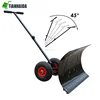 Adjustable Angle Wheeled manual Snow Pusher with wheels