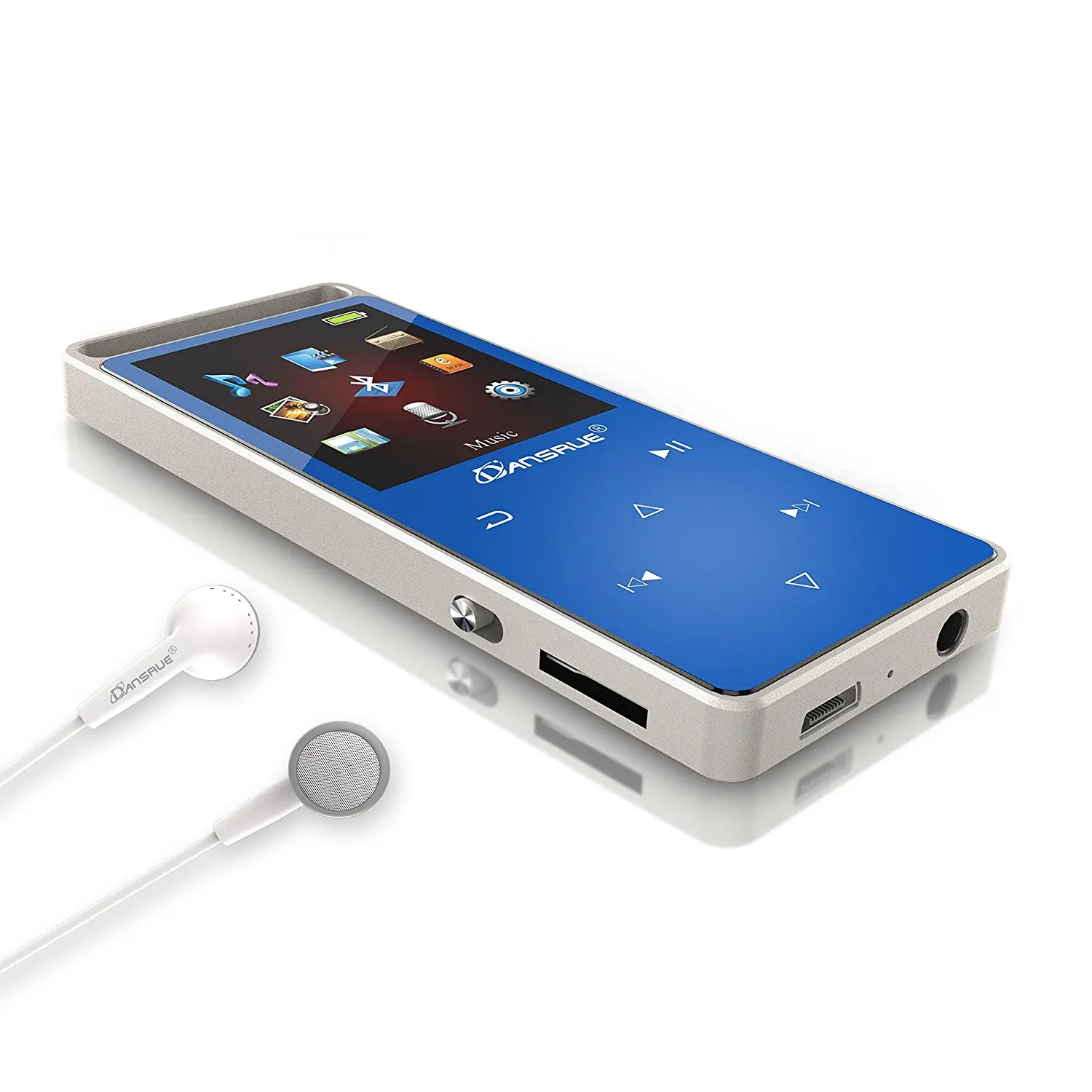8GB Bluetooth MP3 Player by Dansrue, Hi-Fi Lossless Sound Metal Shell Audio Music Player with FM Radio/Voice Recorder, Touch Button and 1.8 Inch TFT Screen, 60 Hours Playback