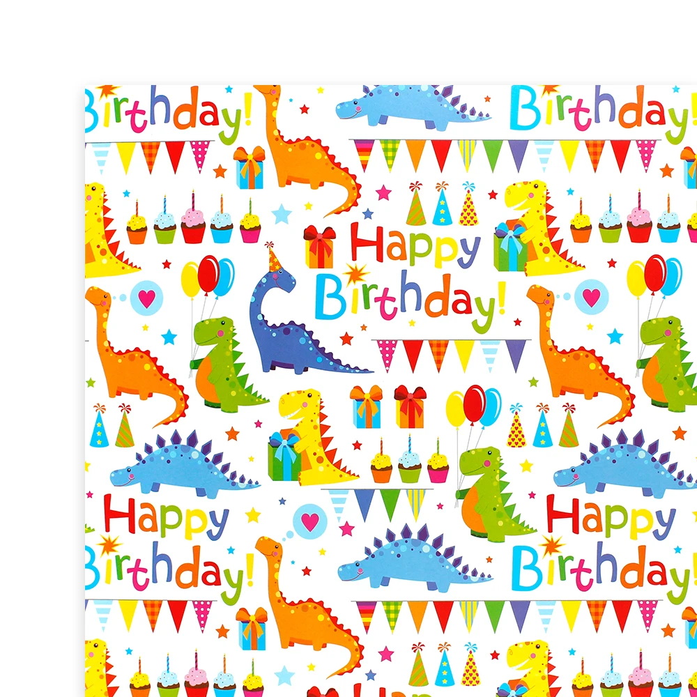 printing birthday unicorn kids gift wrapping paper