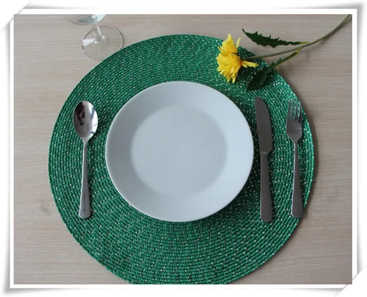 Wholesale Doily Round Plastic Pp Wove Tables Placemats A Set Of Green