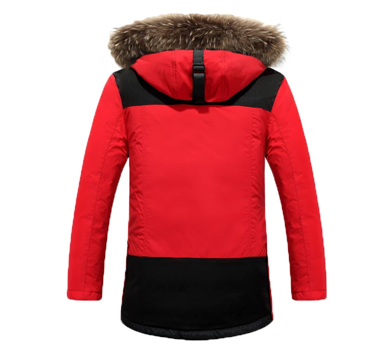 Multiple Pockets Red Winter Thick Warm Jacket Hood Replacement For Men ...