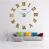 newest high quality circular wall clock modern big 3d diy acrylic mirror quartz sticker clocks