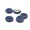 customized 2 hole eyelet hole metal covered blue denim cloth button for garment