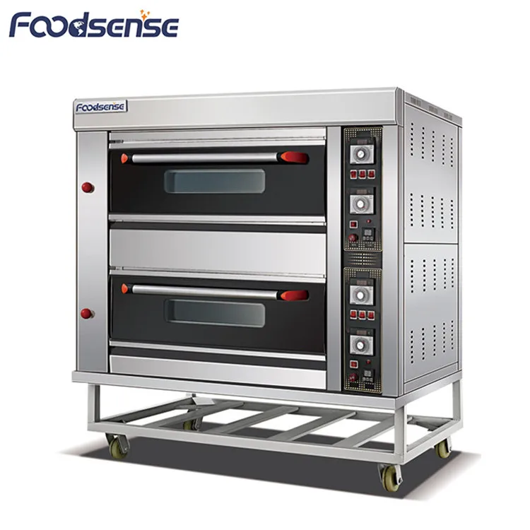 Stainless Steel 2 Deck 4 Tray Gas Baking Oven For Bread And Cake,Industrial Cake Baking Oven