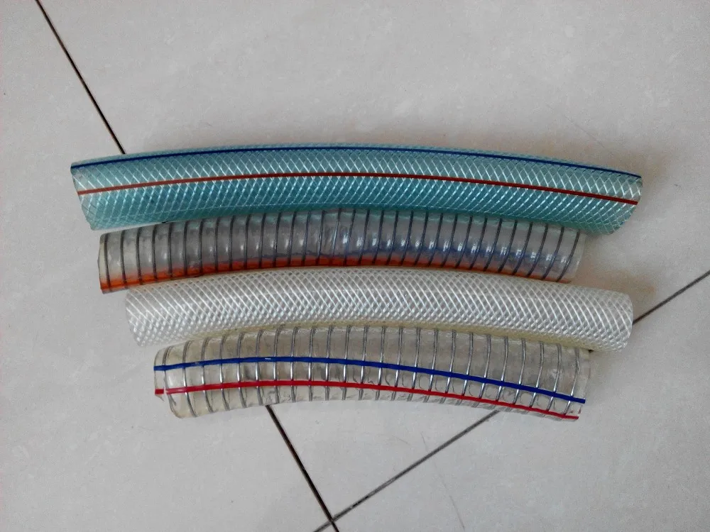 Pvc Nylon Polyester Braided Spiral Galvanized Steel Wire Reinforced Water Suction Hose Pipe