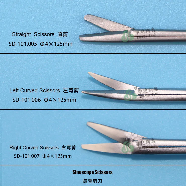 Ent Surgical Nasal Tissue Left Curved Scissors/stainless Steel Ent