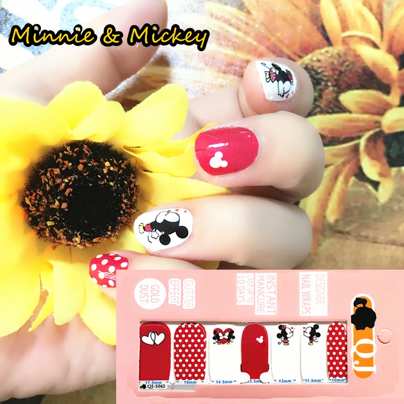 White Rad cute Mouse child Nail Arts Nail Sticker Waterproof Nail Decal Sticker Gel Polish French