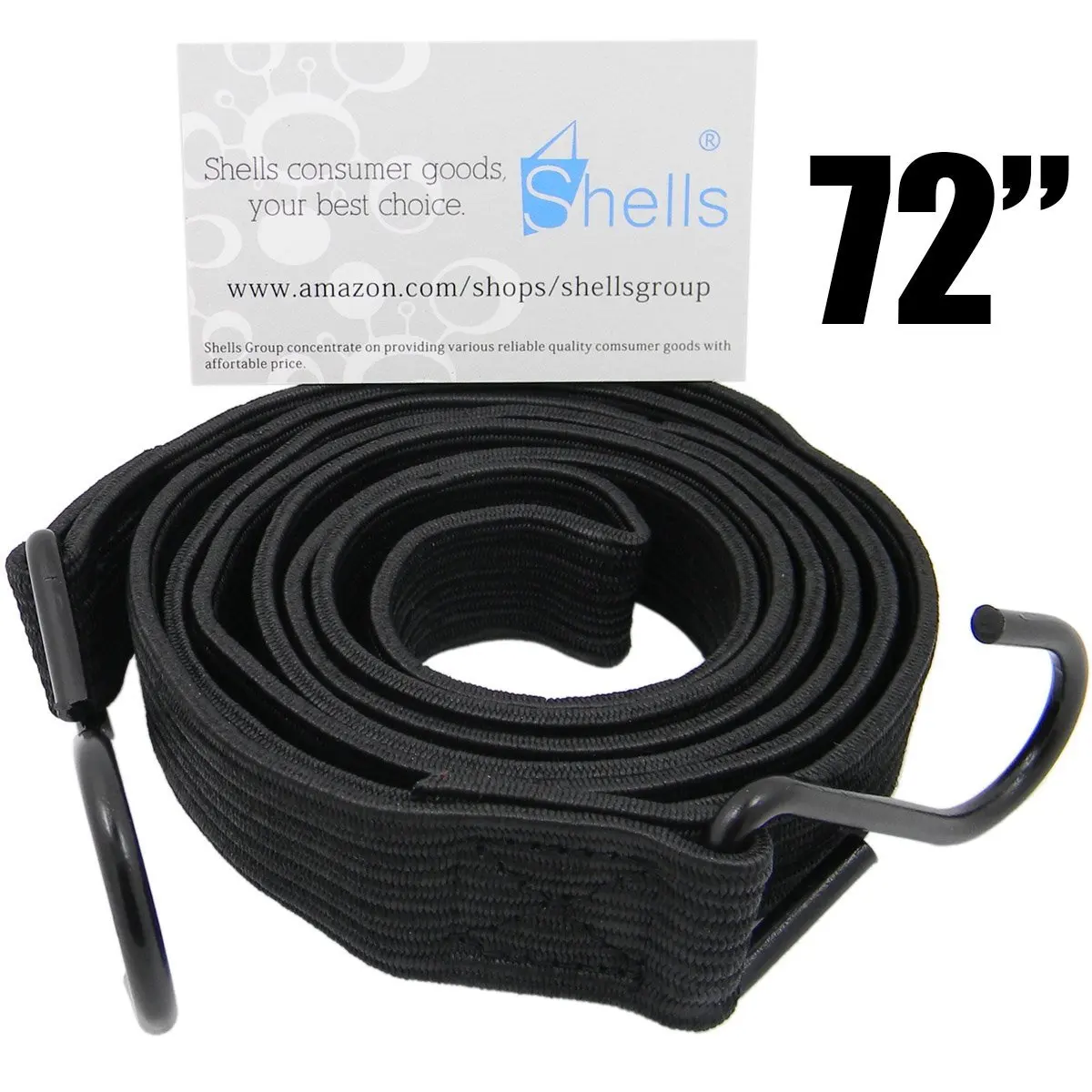 Shells Green Highly Stretchy Compact Dual Safety Hook Clips 72 Inches Bike Motorbike Luggage Cord Rope Bungee Rope Shells group