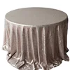 Fancy Luxury Party Round Wedding Sequin Table Overlay, Rose Gold Silver Sequin Table Cloth
