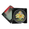 Custom Full Color Logo Square PU Leather Coaster Set with Holder
