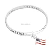 God Bless America Flag Usa Bangle Bracelet, Stainless Steel America Flag Bangle