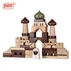 43PCS Beech Wood "Arabic Castle" Brick Toys Wooden Non-toxic Building Blocks Set