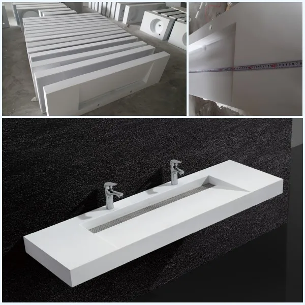 Long Through Sink Bathroom Sinks With Two Faucets Lavabo Long Through Sink Bathroom Sinks With