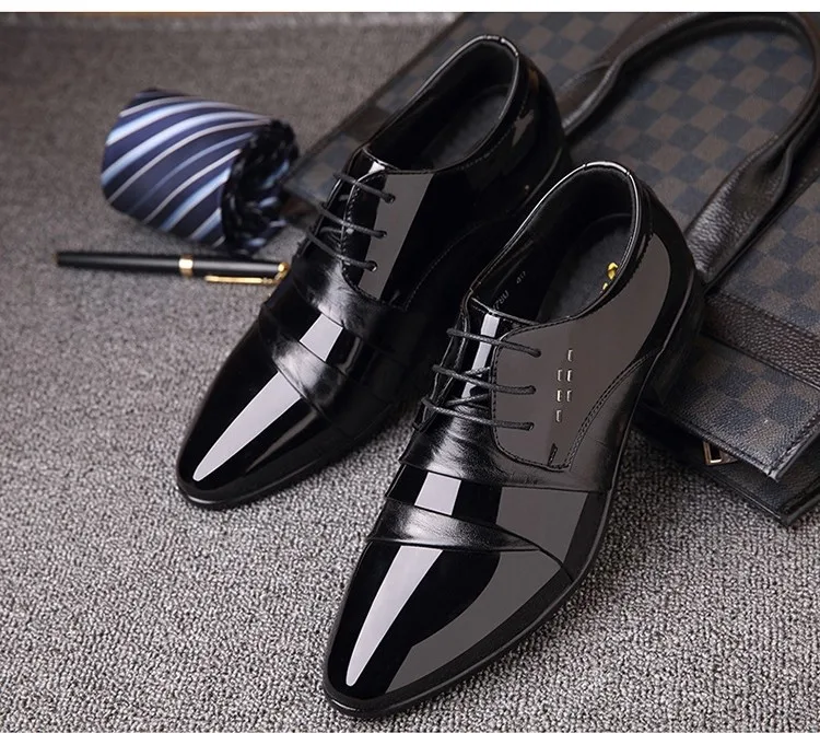 Fashion Business Formal Patent Leather Men's Genuine Leather Shoes ...
