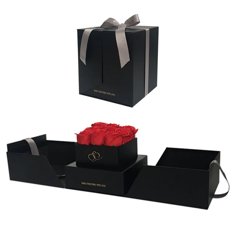 Custom Printing Design Cardboard Gift Flower Box Packaging For Rose