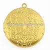 Wholesale Brass Charm Lockets Round Shape Floating Pattern Photo Prame Locket Pendants with High Quality