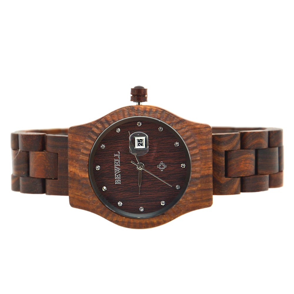 Unique Slim Stone Dial Singapore Movement Wood Quartz Watch Buy