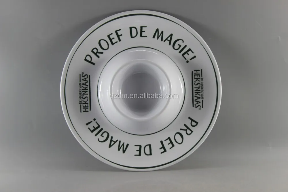 13 Inch Melamine Chip And Dip Tray With Bowl In Middle