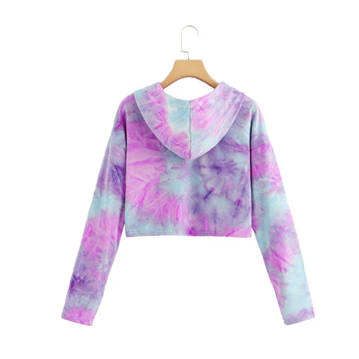 tie dye crop top hoodie