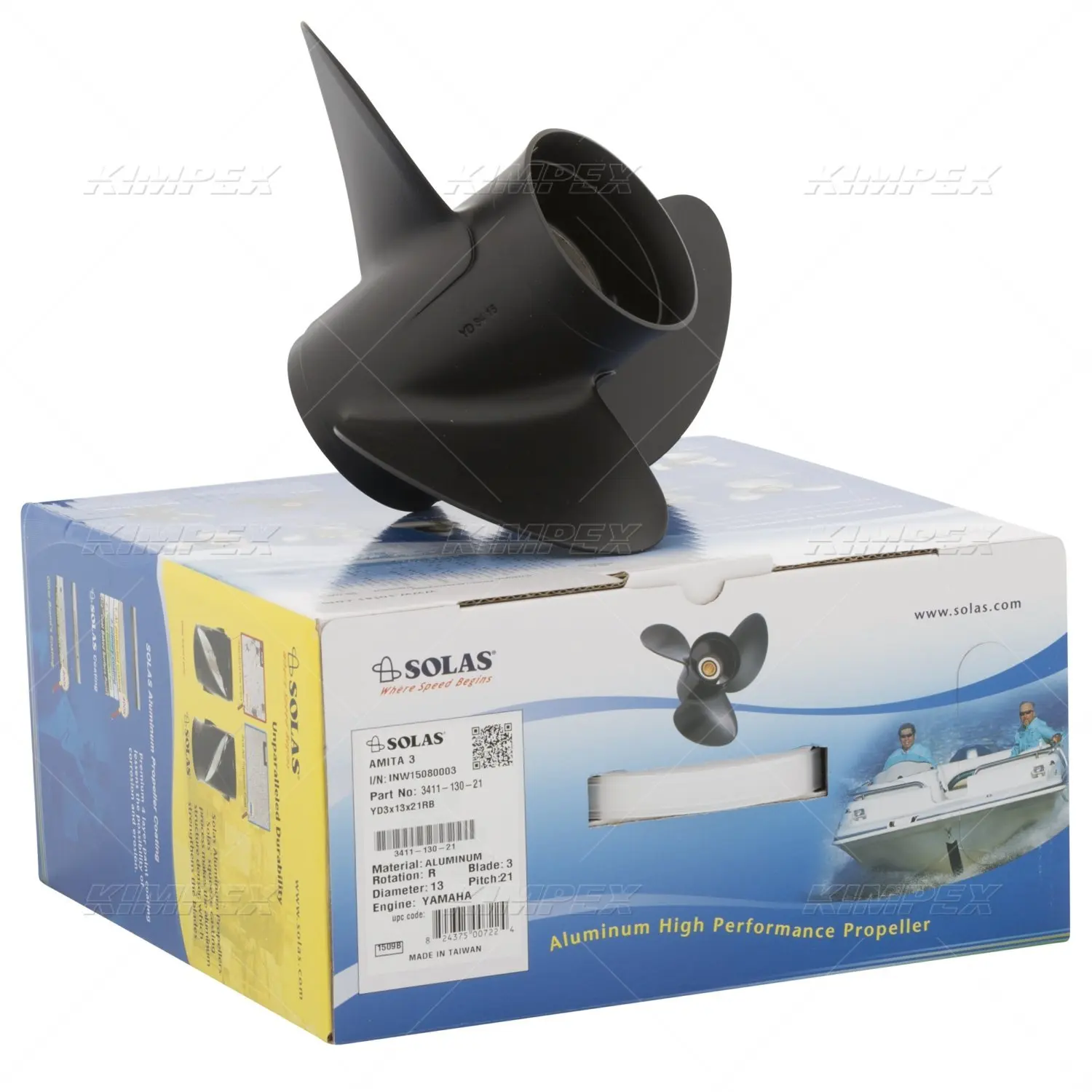 Get Quotations · 3 - Right - Yamaha, Tohatsu, Nissan SOLAS Propeller Amita 3