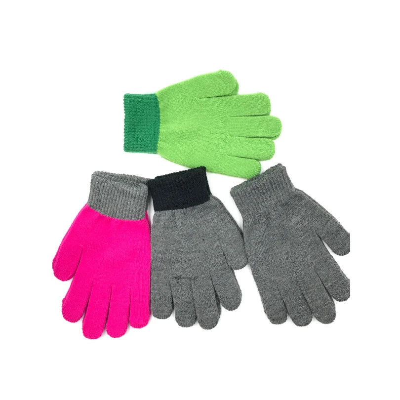 
Fashion color bright ladies outdoor work knit warm gloves factory direct sales 